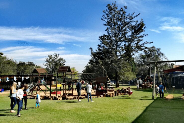 outdoor playground with large lawn at Tres Jolie in Johannesburg