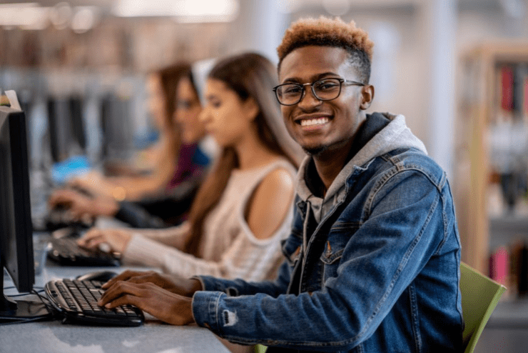 Oakfields college student in class