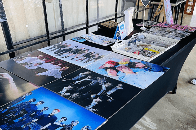 A stall with KPOP posters at KPOP Fest - May events