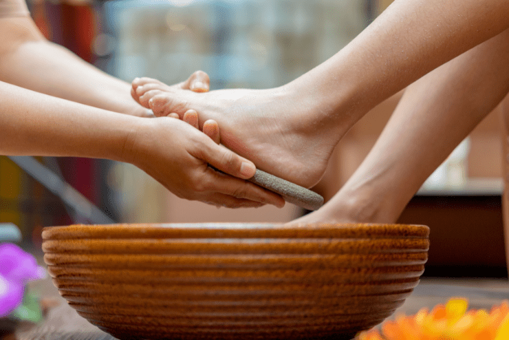 foot massage and pedicure at Amani Spa Radisson O.R. Tambo