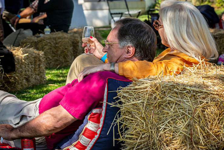 A father and mother enjoy the Kievits Kroon Father's Day Fest for Father's Day lunch