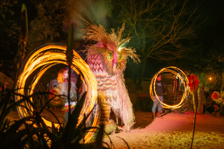 The Fire Festival dancers captured in motion