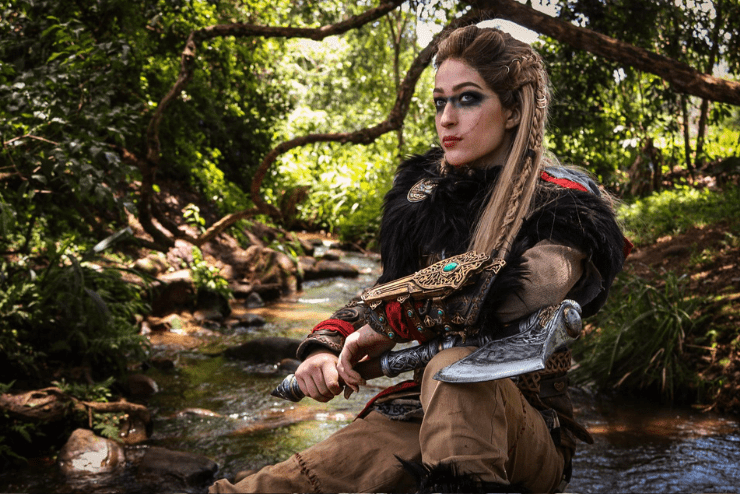 Psycadillo cosplays as Eivor from the Ubisoft game Assassins Creed: Valhalla. Professional local cosplayer and Youtuber. 