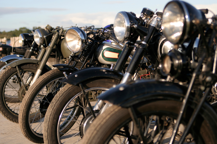 classic bikes line up