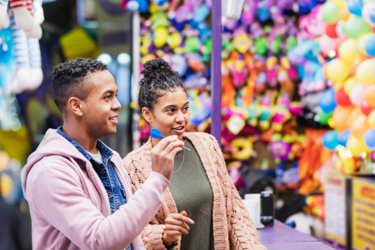 A couple at a carnival