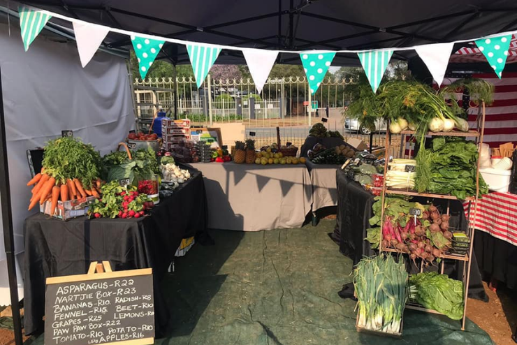 An organic goods stall at the Hazel Food Market