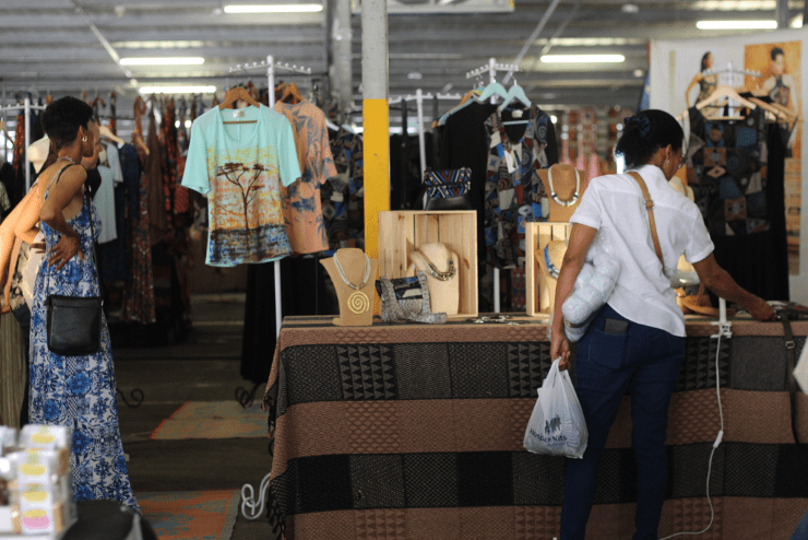 Shoppers at Rosebank Sunday Market